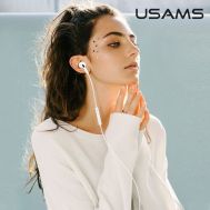 USAMS earphones με μικρόφωνο EP-41, Lightning, 10mm, 1.2m, λευκά | Ακουστικά με μικρόφωνο (Handsfree) στο smart-tech.gr