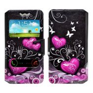 Θήκη Book Ancus S-View Elastic Art Collection Universal για Smartphone 5.3" - 5.6" Heart Μαύρη | Θήκες προστασίας για κινητά στο smart-tech.gr