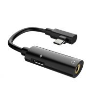 Αντάπτορας Hoco LS19 2 σε 1 USB-C σε USB-C Θηλυκό και 3.5mm 1.5A Θηλυκό Μαύρο | ΚΑΛΩΔΙΑ & ADAPTORS στο smart-tech.gr