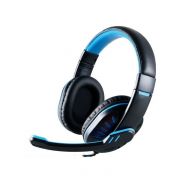 Ακουστικά Stereo Noozy GH-35 διπλού κονέκτορα 3.5mm για Gamers με Μικρόφωνο και Ρύθμιση Έντασης Ήχου Μαύρα-Μπλε | HEADSETS στο smart-tech.gr