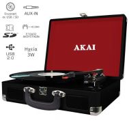 Akai ATT-E10 Πικάπ βαλίτσα με εγγραφή σε USB / κάρτα SD και ενσωματωμένα ηχεία 3 W | Πικάπ στο smart-tech.gr