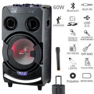 Akai ABTS-112 Φορητό Bluetooth karaoke party speaker με LED, USB, Aux-In, ασύρματο μικρόφωνο και υποδοχή και μικρόφωνο και όργανο – 60W RMS | Karaoke - Party Speakers στο smart-tech.gr