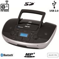 Akai APRC-108 Φορητό HiFi με Bluetooth, CD, USB για φόρτιση συσκευών, κάρτα SD και Aux-In | ΦΟΡΗΤΑ ΡΑΔΙΟ-CD στο smart-tech.gr