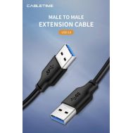 CABLETIME καλώδιο USB 3.0 C160, 5Gbps, 0.5m, μαύρο | ΕΠΙΤΟΙΧΙΟΙ ΦΟΡΤΙΣΤΕΣ USB & ΚΑΛΩΔΙΑ ΦΟΡΤΙΣΗΣ στο smart-tech.gr