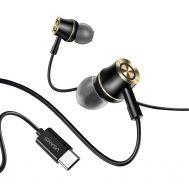 USAMS earphones με μικρόφωνο US-SJ482, Type-C, 10mm, 1.2m, μαύρα | Ακουστικά με μικρόφωνο (Handsfree) στο smart-tech.gr