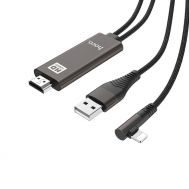 Καλώδιο Σύνδεσης Hoco UA14 Lightning σε HDMI 1080P HD 5V/1A Μαύρο 2m | Καλώδια HDMI στο smart-tech.gr