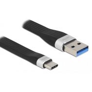 DELOCK καλώδιο USB 3.1 Gen 2 σε Type-C 85771, 5Gbps, 3Α, FPC, flat, 14cm | Καλώδια USB-C (Type-C) στο smart-tech.gr