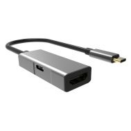 POWERTECH αντάπτορας USB Type-C σε HDMI + PD PTH-055, 4K, γκρι | Καλώδια USB-C (Type-C) στο smart-tech.gr