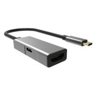 POWERTECH αντάπτορας USB Type-C σε HDMI + PD PTH-055, 4K, γκρι | CARD READERS στο smart-tech.gr