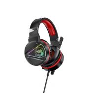 Ακουστικά Stereo Gaming Hoco W104 Drift με Ανταπτορα 2 σε 1 3.5mm&USB Μικρόφωνο RGB Φωτισμό 2μ Κόκκινα | GAMING Ακουστικά (Headsets) στο smart-tech.gr