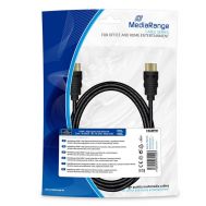 ??????? MediaRange HDMI? High Speed with Ethernet connection, gold-plated contacts, 18 Gbit/s data transfer rate, 2.0m, cotton, black (MRCS196) | Καλώδια HDMI στο smart-tech.gr