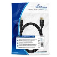 ??????? MediaRange HDMI? High Speed with Ethernet connection, with rotating plugs, gold-plated contacts, 18 Gbit/s data transfer rate, 2.0m, cotton, black (MRCS197) | Καλώδια HDMI στο smart-tech.gr