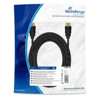 ??????? MediaRange HDMI? High Speed with Ethernet connection, gold-plated contacts, 10.2 Gbit/s data transfer rate, 5.0m, cotton, black (MRCS211) | Καλώδια HDMI στο smart-tech.gr