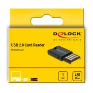 DELOCK card reader USB 2.0 91603 για κάρτες μνήμης micro SD, μαύρο | CARD READERS στο smart-tech.gr