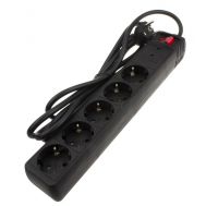 POWERTECH πολύπριζο ασφαλείας PT-881, 5x schuko, 16A, 1.5m, μαύρο | Πολύπριζα - Μπαλαντέζες στο smart-tech.gr