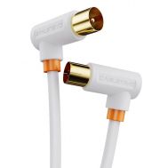 CABLETIME καλώδιο TV M σε TV F 90 Degree AV101, 75OHM, 3m, λευκό | Καλώδια RF (Κεραίας) στο smart-tech.gr