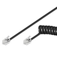 GOOBAY καλώδιο τηλεφώνου 68002, spiral, RJ10 4P4C, CCA, 4m, μαύρο | Καλώδια Τηλεφώνου στο smart-tech.gr