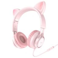 Ακουστικά Stereo Hoco W36 Cat ear με Μικρόφωνο 3.5mm Ροζ | HEADSETS στο smart-tech.gr