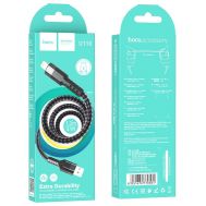 Καλώδιο Σύνδεσης Hoco U110 USB σε Lightning Braided 2.4A Μαύρο 1.2m Υψηλής Αντοχής | ΕΠΙΤΟΙΧΙΟΙ ΦΟΡΤΙΣΤΕΣ USB & ΚΑΛΩΔΙΑ ΦΟΡΤΙΣΗΣ στο smart-tech.gr
