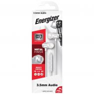 Hands Free Energizer CIA10 Metal Stereo 3.5mm Λευκό με Μικρόφωνο και Πλήκτρο Πολλαπλών Λειτουργιών 1,2μ | Ακουστικά με μικρόφωνο (Handsfree) στο smart-tech.gr