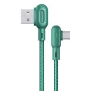 USAMS καλώδιο USB-C σε USB US-SJ457, 2.1A, γωνιακό, 1.2m, πράσινο | Καλώδια USB-C (Type-C) στο smart-tech.gr