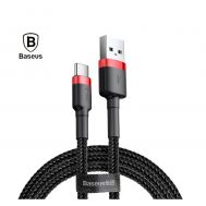 Baseus Cafule Braided USB 2.0 Cable USB-C male - USB-A male Black/Red 3m (CATKLF-U91) (BASCATKLF-U91) | ΚΑΛΩΔΙΑ & ADAPTORS στο smart-tech.gr