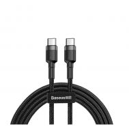 Baseus Cafule Braided USB 2.0 Cable USB-C male - USB-C male Γκρι 1m (CATKLF-GG1) (BASCATKLFGG1) | ΚΑΛΩΔΙΑ & ADAPTORS στο smart-tech.gr