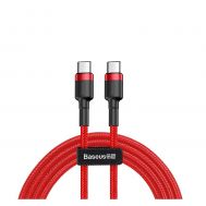 Baseus Cafule Braided USB 2.0 Cable USB-C male - USB-C male Κόκκινο 1m (CATKLF-G09) (BASCATKLFG09) | ΚΑΛΩΔΙΑ & ADAPTORS στο smart-tech.gr