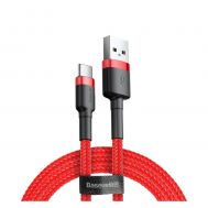 Baseus Cafule Braided USB 2.0 Cable USB-C male - USB-A male Κόκκινο 2m (CATKLF-C09RD) (BASCATKLFC09RD) | ΚΑΛΩΔΙΑ & ADAPTORS στο smart-tech.gr