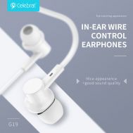 CELEBRAT earphones με μικρόφωνο G19, 3.5mm, 1.2m, λευκά | Ακουστικά Bluetooth στο smart-tech.gr