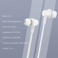 CELEBRAT earphones με μικρόφωνο G19, 3.5mm, 1.2m, λευκά | Ακουστικά Bluetooth στο smart-tech.gr