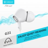 CELEBRAT earphones με μικρόφωνο G21, 3.5mm, 1.2m, λευκά | Ακουστικά Bluetooth στο smart-tech.gr