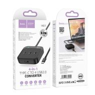 Hub USB-C Hoco HB31 Easy 4-in-1 με 4 x USB2.0 Μαύρο 20cm | ΣΤΑΘΜΟΙ ΣΥΝΔΕΣΗΣ (USB HUB - BLUETOOTH) στο smart-tech.gr