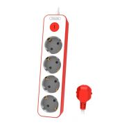 Philips CHP2145R/GRS Πολύπριζο 4 θέσεων με προστασία και καλώδιο 1.5m Kόκκινο | Πολύπριζα - Μπαλαντέζες στο smart-tech.gr