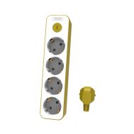 Philips CHP2145Y/GRS Πολύπριζο 4 θέσεων με προστασία και καλώδιο 1.5m Κίτρινο | Πολύπριζα - Μπαλαντέζες στο smart-tech.gr