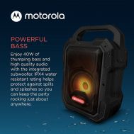 Motorola Rokr 800 Ασύρματο φορητό αδιάβροχο Bluetooth party speaker με LED, FM, USB, AUX, DC με 2 υποδοχές για μικρόφωνο ή κιθάρα – 40 W RMS | Karaoke - Party Speakers στο smart-tech.gr