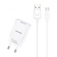 USAMS φορτιστής τοίχου T21OCMC01 με καλώδιο Micro USB, USB 2.1A, λευκός | ΦΟΡΤΙΣΤΕΣ / ΤΡΟΦΟΔΟΤΙΚΑ USB στο smart-tech.gr