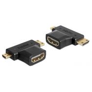 DELOCK αντάπτορας HDMI σε HDMI mini & micro 65446, gold plated, μαύρος | Λοιπά Καλώδια, Adaptors & Μετατροπείς στο smart-tech.gr