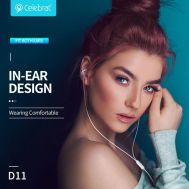 CELEBRAT earphones με μικρόφωνο D11, 3.5mm, 1.2m, μαύρα | Ακουστικά Bluetooth στο smart-tech.gr