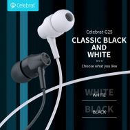 CELEBRAT earphones με μικρόφωνο G25, 3.5mm, 1.2m, λευκά | Ακουστικά Bluetooth στο smart-tech.gr