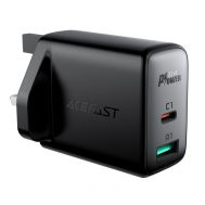 Φορτιστής Ταξιδίου Acefast A8 Fast Charging USB-C PD32W USB-A Μαύρος με UK Plug | ΦΟΡΤΙΣΤΕΣ / ΤΡΟΦΟΔΟΤΙΚΑ USB στο smart-tech.gr