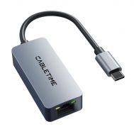 CABLETIME αντάπτορας USB-C σε RJ45 CT-CML2500, 2.5Gbps, γκρι | USB - PCI Κάρτες δικτύου στο smart-tech.gr