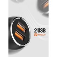 LDNIO φορτιστής αυτοκινήτου C503Q με καλώδιο, 2x USB, 36W, QC, γκρι | ΦΟΡΤΙΣΤΕΣ / ΤΡΟΦΟΔΟΤΙΚΑ USB στο smart-tech.gr