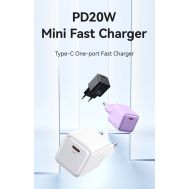 USAMS φορτιστής τοίχου US-CC183, USB-C θύρα εξόδου, 20W PD, μωβ | ΦΟΡΤΙΣΤΕΣ / ΤΡΟΦΟΔΟΤΙΚΑ USB στο smart-tech.gr