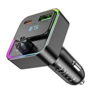 Bluetooth FM Transmitter Hoco E81 Fantasy USB-C 30W+USB 18W PD30W+18W QC3.0 v5.0 LED Ένδειξη Μαύρο | ΦΟΡΤΙΣΤΕΣ / ΤΡΟΦΟΔΟΤΙΚΑ USB στο smart-tech.gr