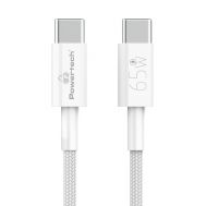 POWERTECH καλώδιο USB-C PTR-0181, 65W, 480Mbps, 1m, λευκό | Καλώδια USB-C (Type-C) στο smart-tech.gr
