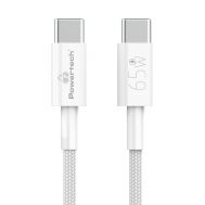 POWERTECH καλώδιο USB-C PTR-0181, 65W, 480Mbps, 1m, λευκό | Καλώδια USB-C (Type-C) στο smart-tech.gr