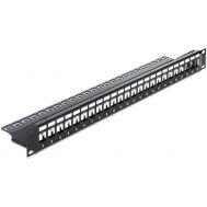 DELOCK Keystone Patch Panel, για 19" rack, 24 ports, μαύρο | Rack Cabinets στο smart-tech.gr