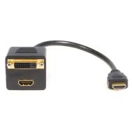 POWERTECH αντάπτορας HDMI σε HDMI & DVI CAB-H168, 4K/30Hz, 30cm, μαύρος | Λοιπά Καλώδια, Adaptors & Μετατροπείς στο smart-tech.gr