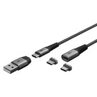 GOOBAY καλώδιο USB/USB-C σε USB-C 65653, μαγνητικό, 60W, 1m, γκρι | Καλώδια USB-C (Type-C) στο smart-tech.gr
